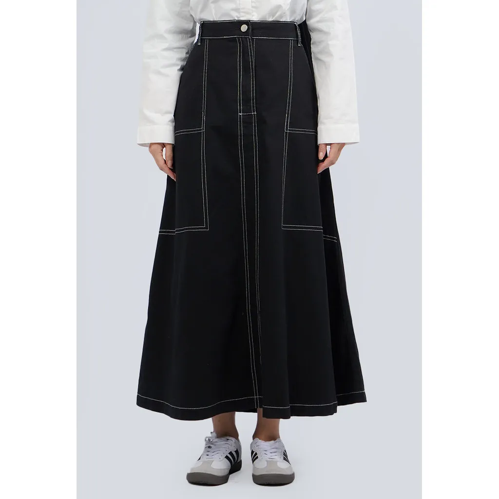 JENAHARA A-LINE SKIRT WITH CONTRAST STITCHING 25A019
