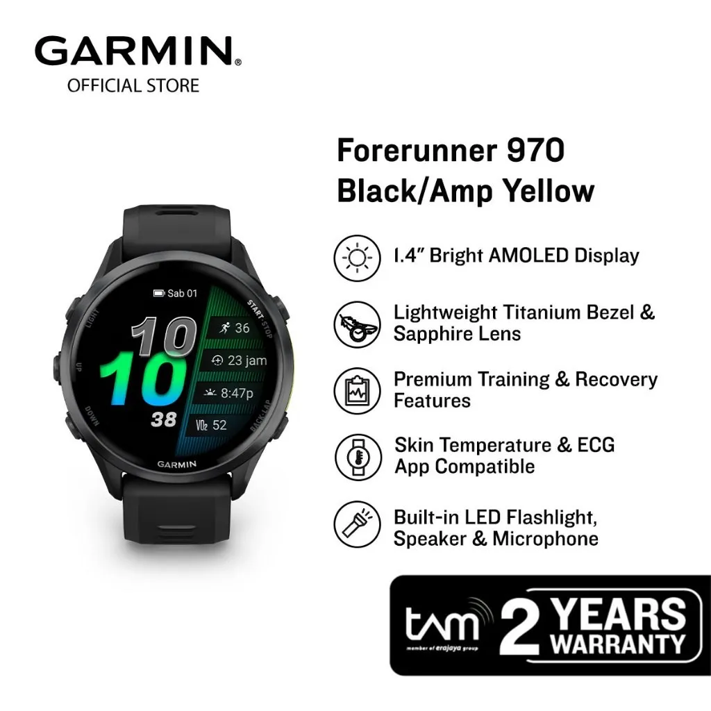 Garmin Forerunner 970 - Black/Amp Yellow