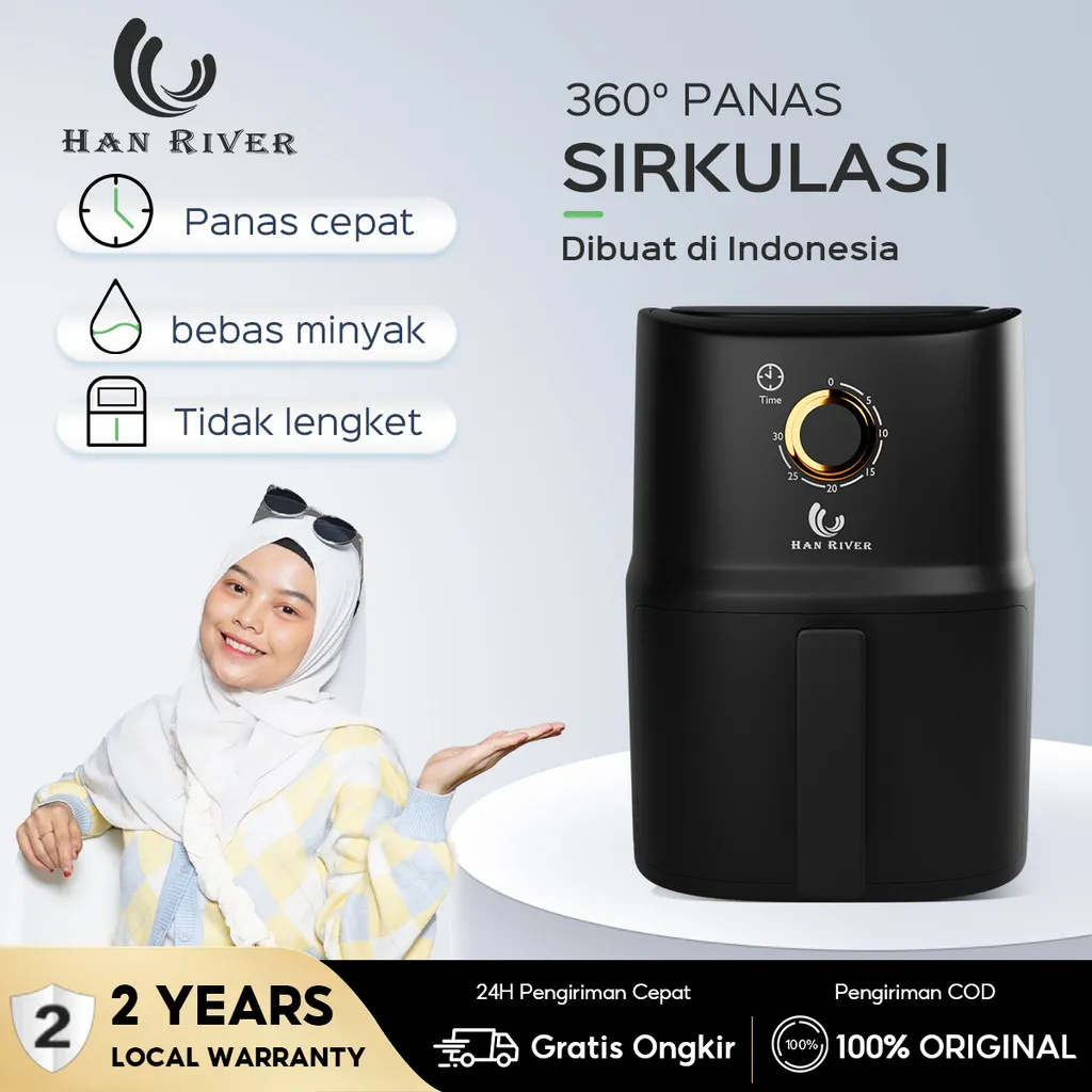 HAN RIVER Air Fryer HRAF04 3.5L Low power Pink 500 watt