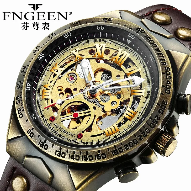 Fngeen A275 Jam Tangan Kulit Otomatis Original Automatic Mekanik Waterproof Mechanical Watch Luxury Man Watch Jam Cowok