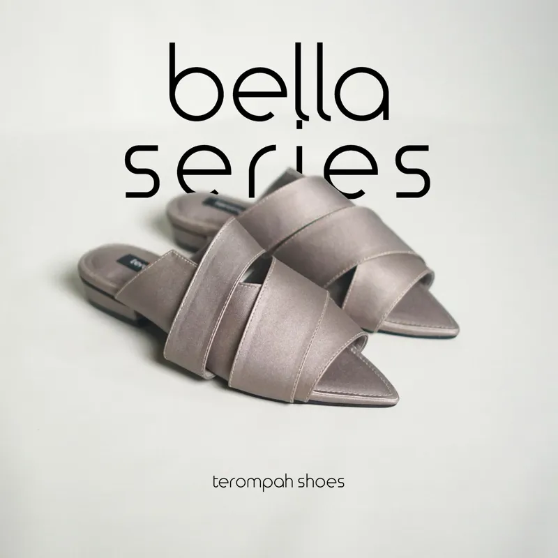 Tarompah Bella Grey Mules Wanita