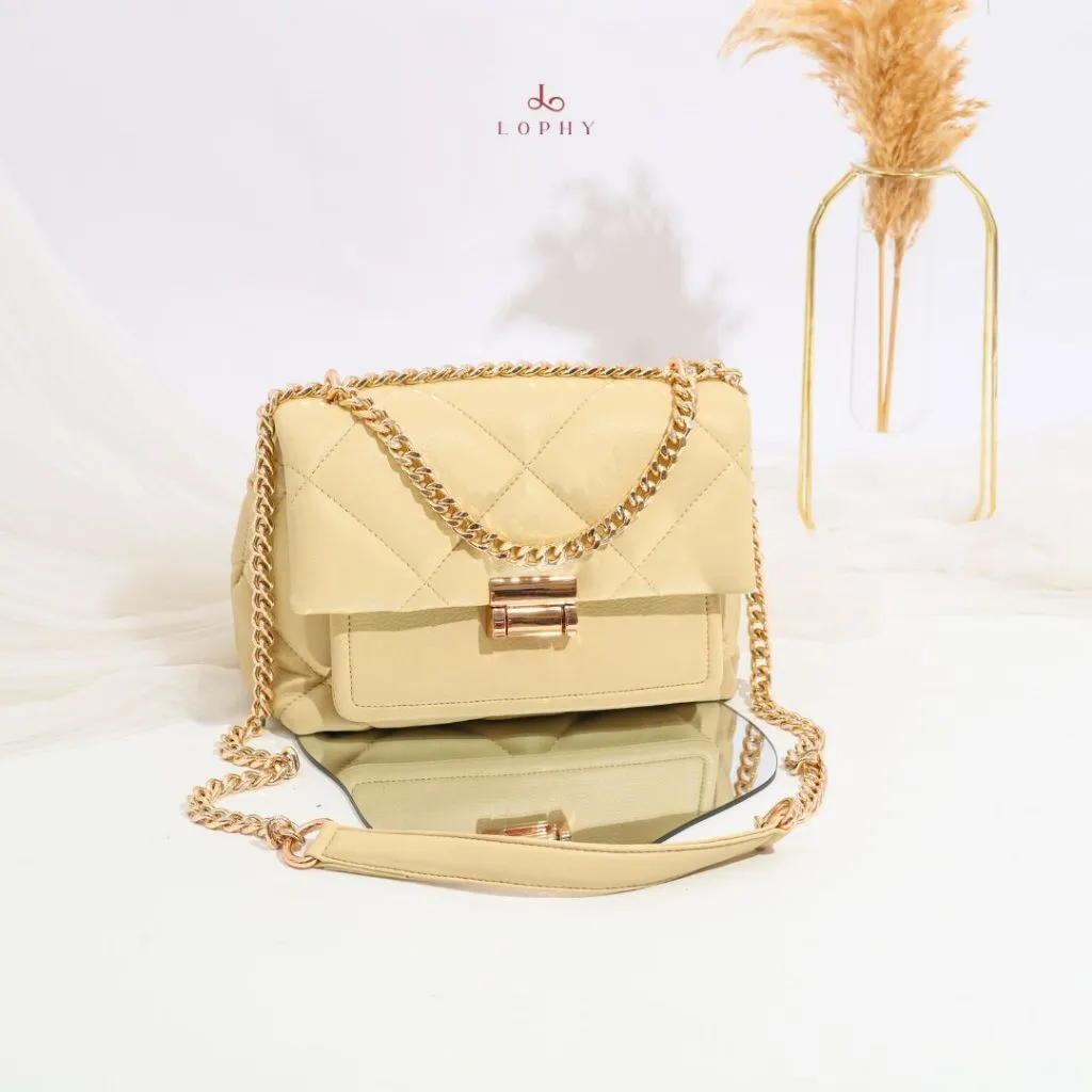 Lophy Bag Tas Wanita Shoulder Bag Sling Bag Tas Bahu Wanita Tas Selempang Wanita Yura Bag in Latte