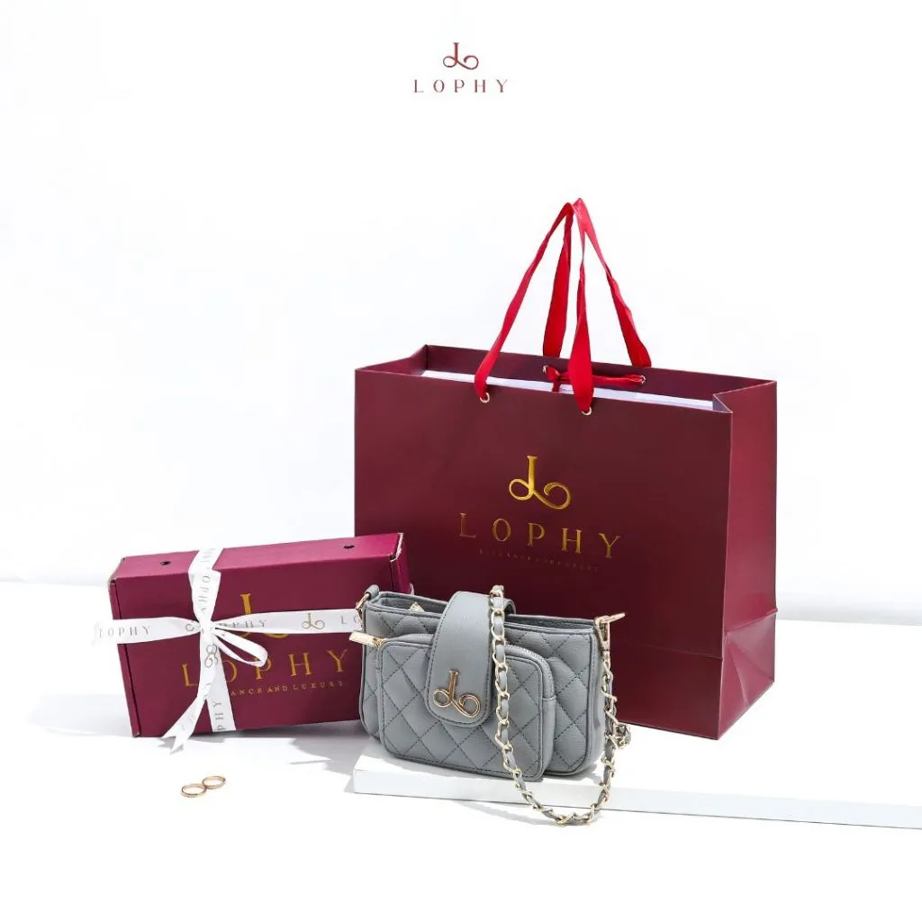 Lophy Tas Selempang Wanita Hampers Kado Tas Sling Bag Flora Wallet On Chain