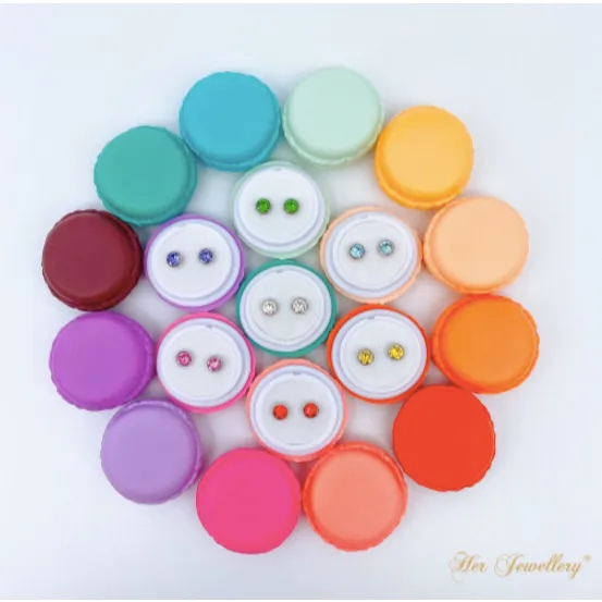 Birth Stone Moon Earrings 12 Colors kristal swarovski lapis emas her jewellery