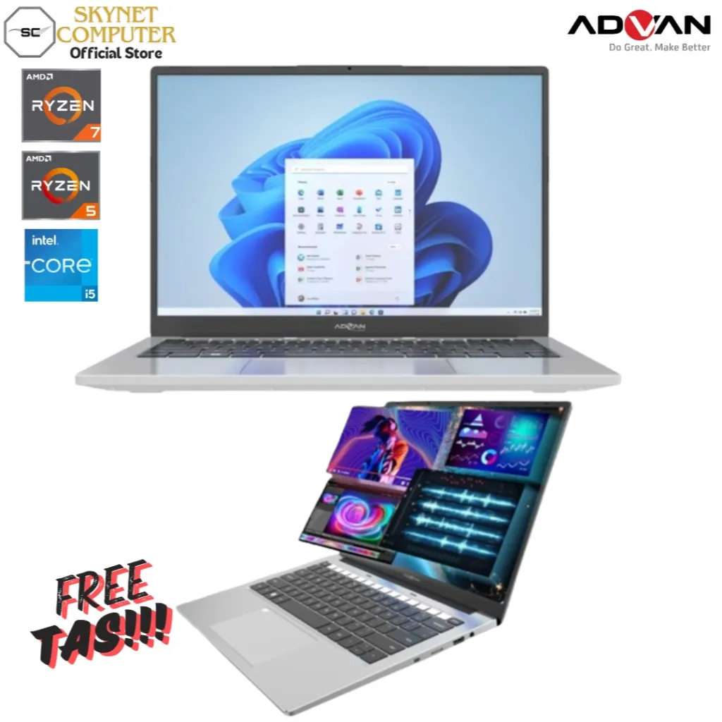Advan Workplus Amd Ryzen 5 6600H Ryzen 7 7735HS RAM16GB SSD2TB Fhd 14'' Ips Windows 11