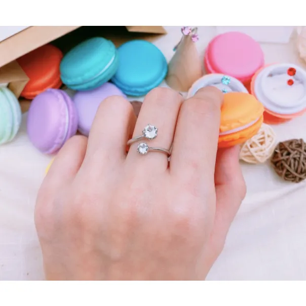 Birth Stone Ring 12 colors  cincin kristal premium mewah berkilau lapis emas her jewellery