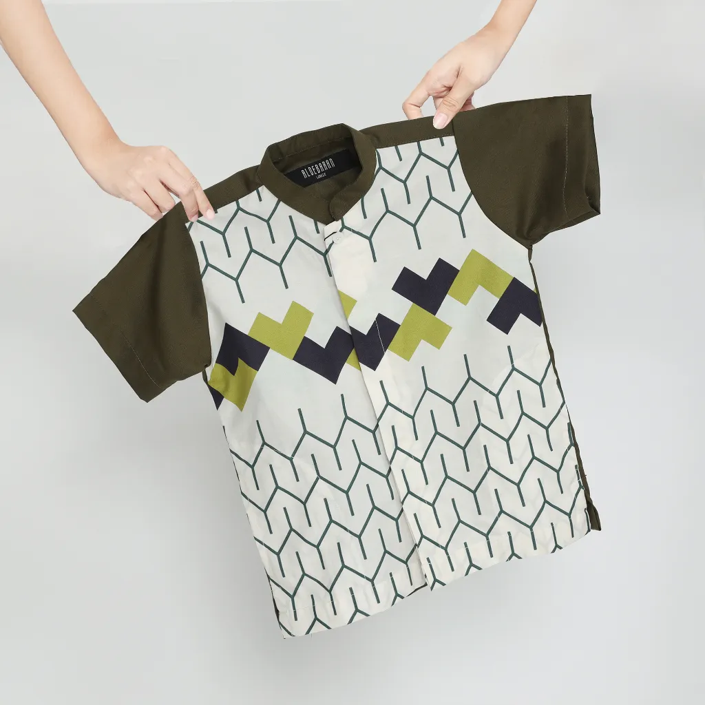 ALDEBARANKIDS- Kemeja Koko Anak Laki Laki Army  Lengan Pendek Int