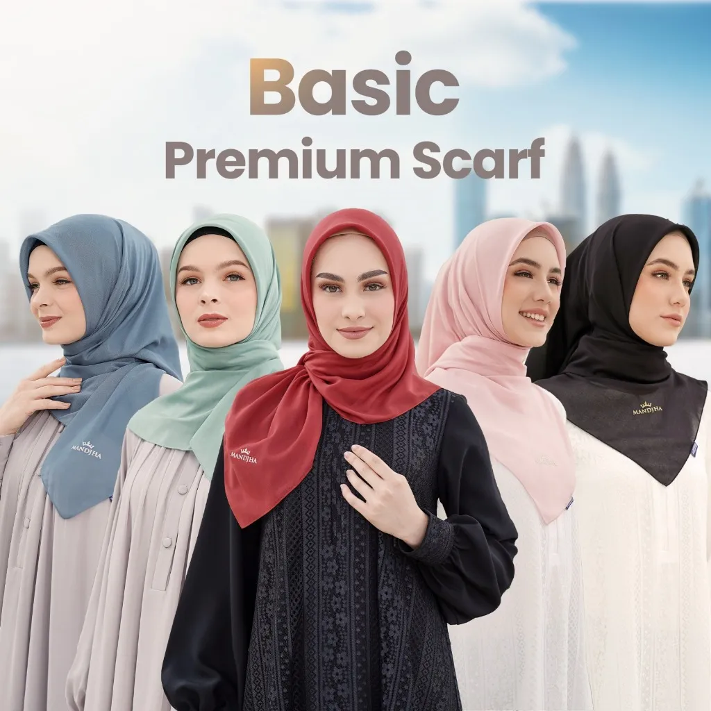MANDJHA Essential Scarf ALL Colour By IVAN GUNAWAN - Jilbab Hijab Segi Empat Polos ORIGINAL MANDJHA (2)