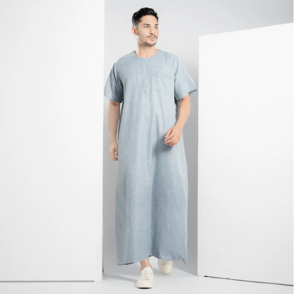 Muslimadani Jubah Dewasa SYAKIEB Gamis Pria Lengan Pendek