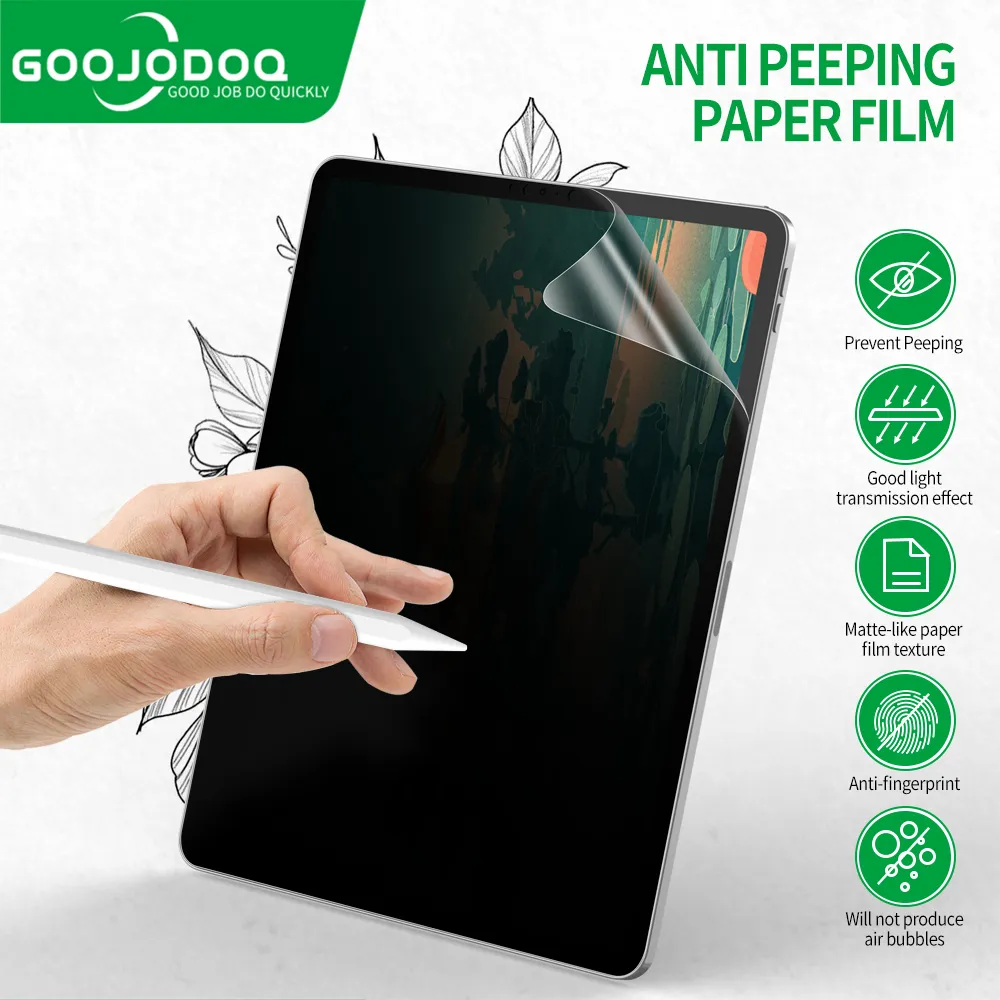 Goojodoq For iPad Screen Protector Film, Anti-Peeping for iPad Gen10 10.9 Gen9/8/7 10.2 Pro 11 12.9
