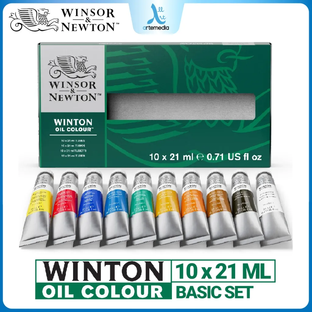 Winsor & Newton Winton Oil Colour Paint Set 10x21ml Cat Minyak Lukis Set 10