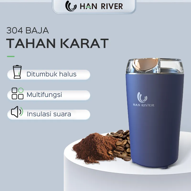 HAN RIVER Grinder Electric 8 bilah Coffee Grinder Blender Serbaguna Giling Biji Kopi /Kacang/Bumbu