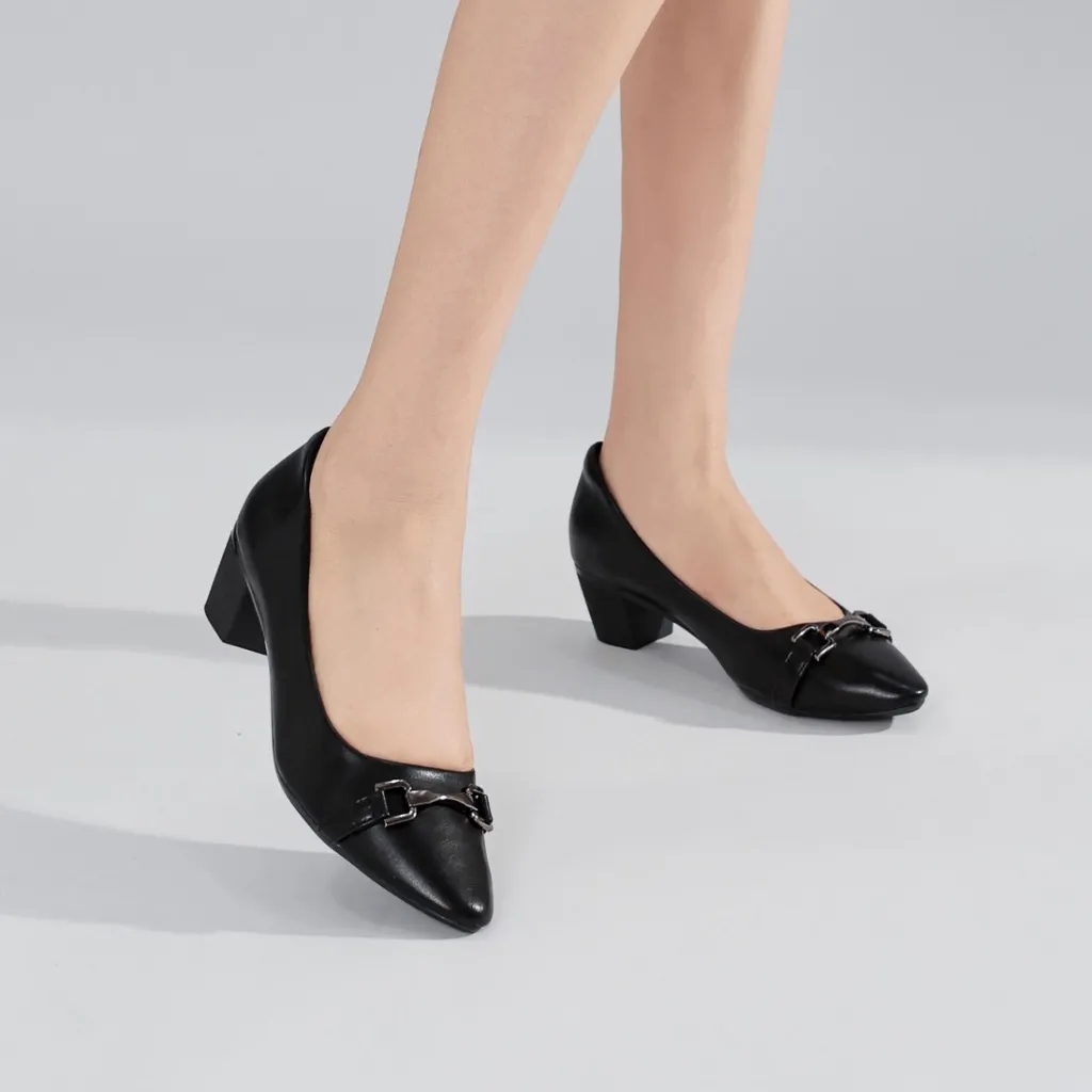 Rowey Sepatu Pantofel Wanita Hak 5cm Sepatu Kerja Nagoya