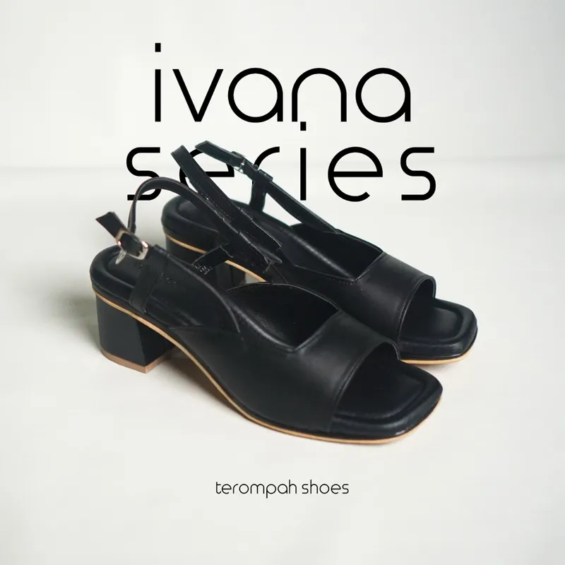 Tarompah Ivana Black Heels Wanita