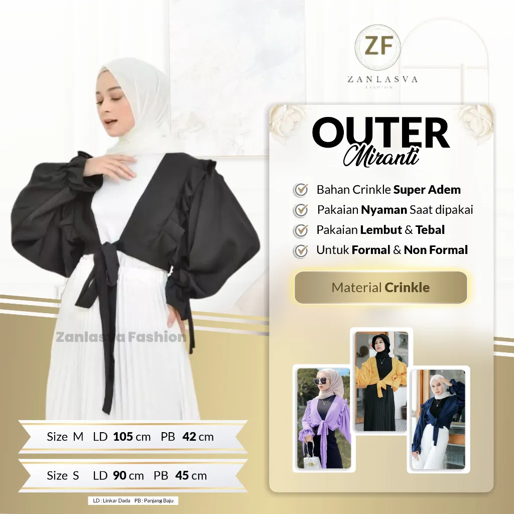 Zanlasva Fashion - Miranti Outer / Outher Cardigan Lengan Balon Fashion Wanita
