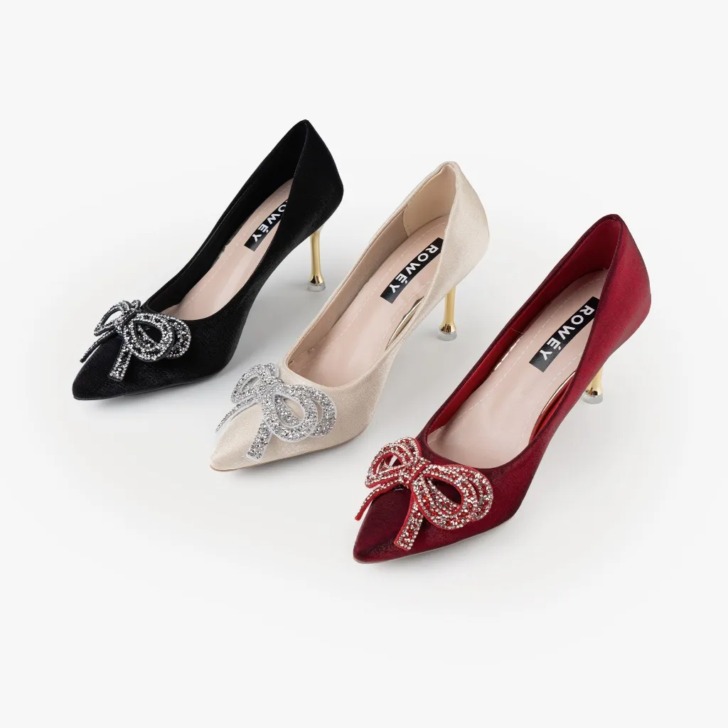 Rowey Sepatu Pesta Wanita Heels 9cm Super Mewah Penelope