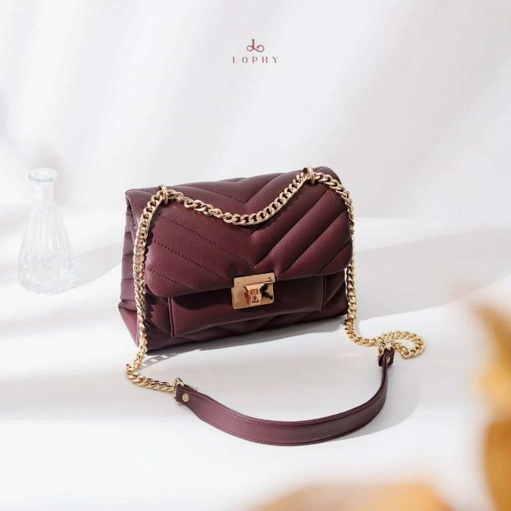 Lophy Bag Tas Wanita Shoulder Bag Sling Bag Tas Bahu Wanita Tas Selempang Wanita Lula Bag in Maroon