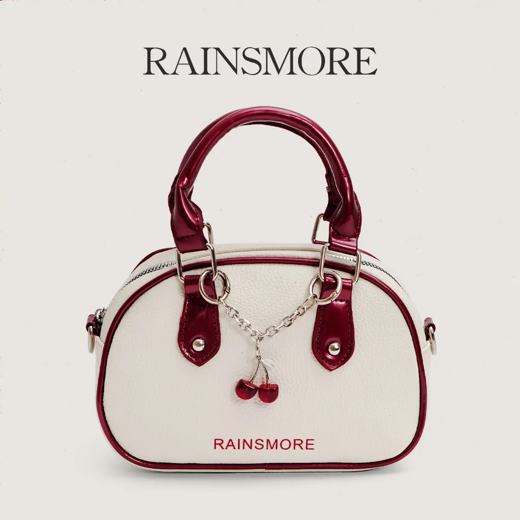 RAINSMORE Tas Selempang Wanita — Model Baru Tas Cherry Bulat yang Imut, Gaya Musim Panas, Mudah Dipadukan & Trendi