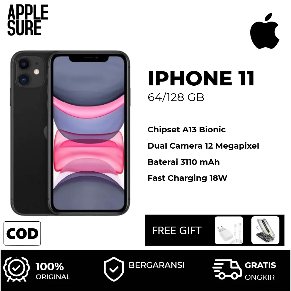 Apple iPhone 11 256GB 128GB 64GB FULLSET (Sim Card Tray + Handset) Second inter ORIGINAL BERGARANSI