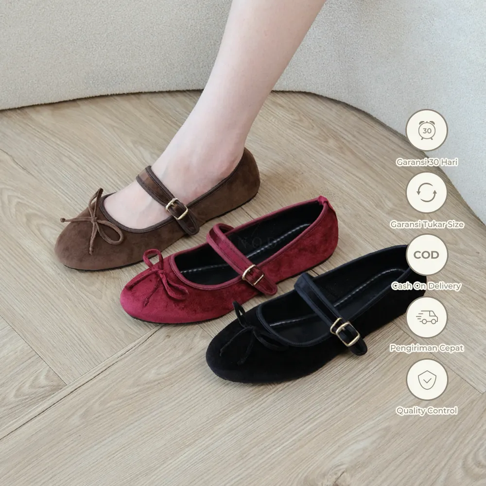 WINOD Gabby Sepatu Flatshoes Wanit Sepatu Kerja Bahan Suede