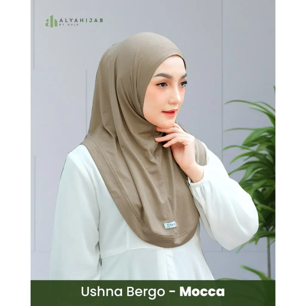 ALYAHIJAB | Ushna Bergo | Hijab Bergo Instan Sport | Bahan Eco Spandex | Stylish untuk Harian, Inner, dan Olahraga
