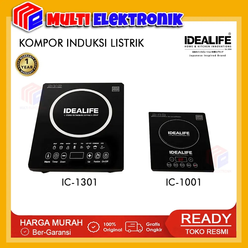 IDEALIFE Kompor Listrik Induksi IC-1301 / IC-1001 Garansi Resmi
