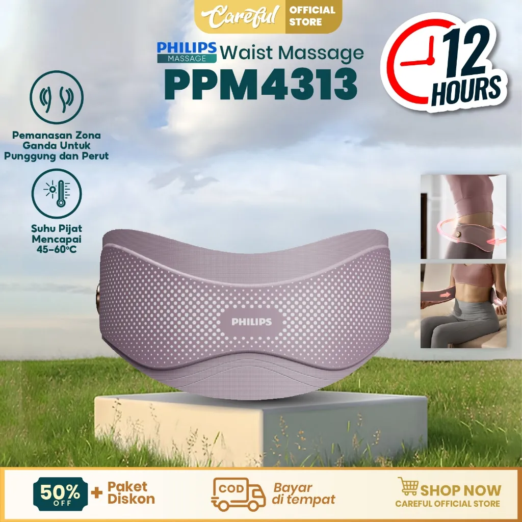 Philips PPM4313 Massager Waist Vibration Pijat Warm Pelangsing Pinggang Dan Sabuk Penghangat Perut