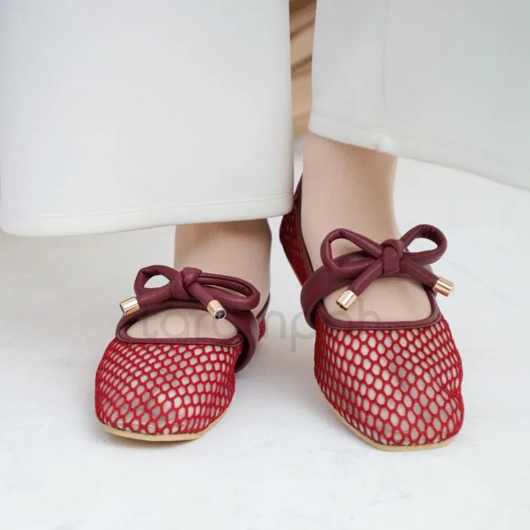 Tarompah Olivia Maroon Ballet Wanita