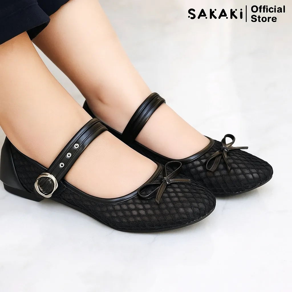 SAKAKI Melody - Sepatu Flatshoes Wanita Jaring Mesh