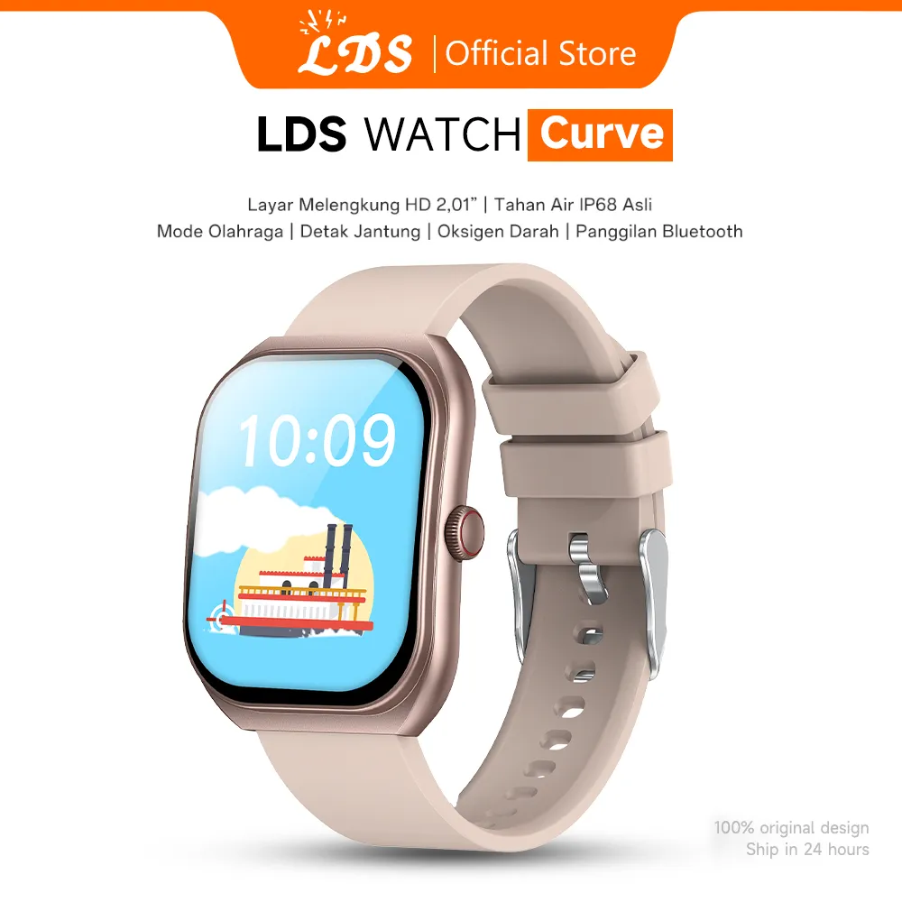 【Garansi 12 Bulan】LDS Curve Jam Tangan Smartwatch Tahan Air IP68 Layar IPS Melengkung 2,01 inci Telepon Bluetooth Running Pace Wallpaper Kustom Jam Pintar Pria Pemantauan Kesehatan