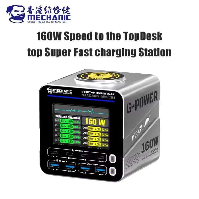 MECHANIC INTELLIGENT DESKTOP CHARGING STATION G POWER ORIGINAL - MECHANIC CHARGING STATION G POWER - CHARGING STATION PINTAR UNTUK HP - MECHANIC FAST CHARGING STATION - Mechanic G Power Charging Station 8 Port