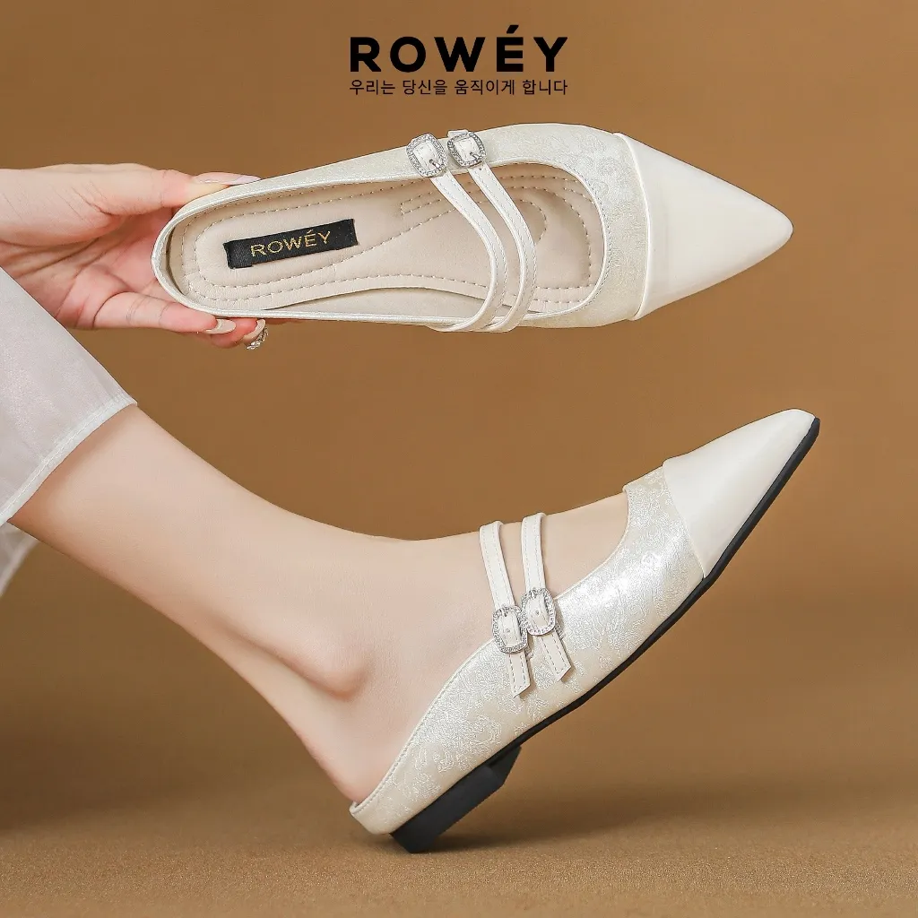 Rowey Sepatu Korea Mules Wanita Sandal Cewek Beverly