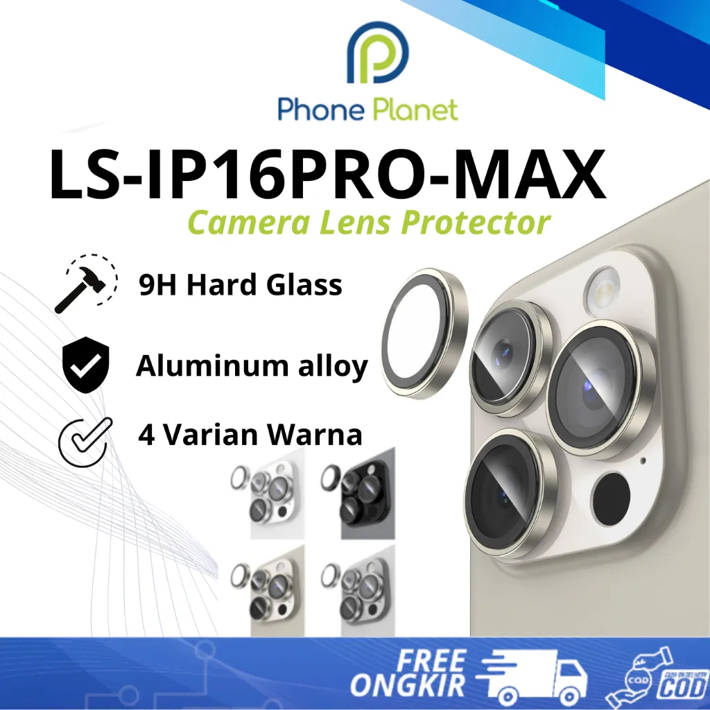 Phone Planet IP16PRO-MAX | Camera Lens Protector | Aluminium Alloy & 9H Tempered Glass |Anti-Scratch