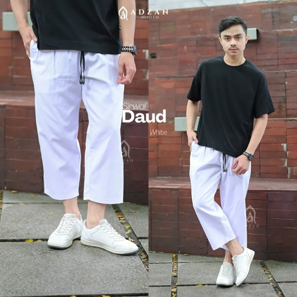 Adzan Moslem - Celana Sirwal Pria Daud Putih
