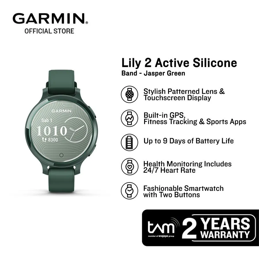Garmin Lily 2 Active Silicone Band - Jasper Green
