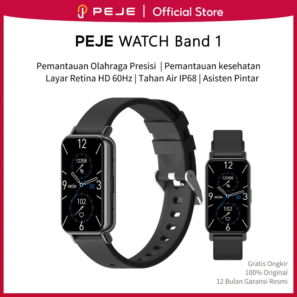 PEJE Band1 Smartband Fashionable Smart Band 100+ Sport Modes Health Management  Bluetooth Call  Waterproof Refresh rate 60 Hz