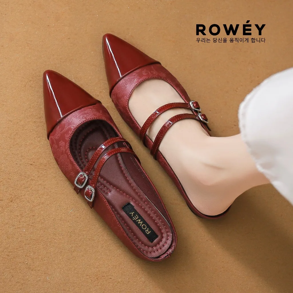 Rowey Sepatu Sendal Flat Mules Korea Mewah Beverly