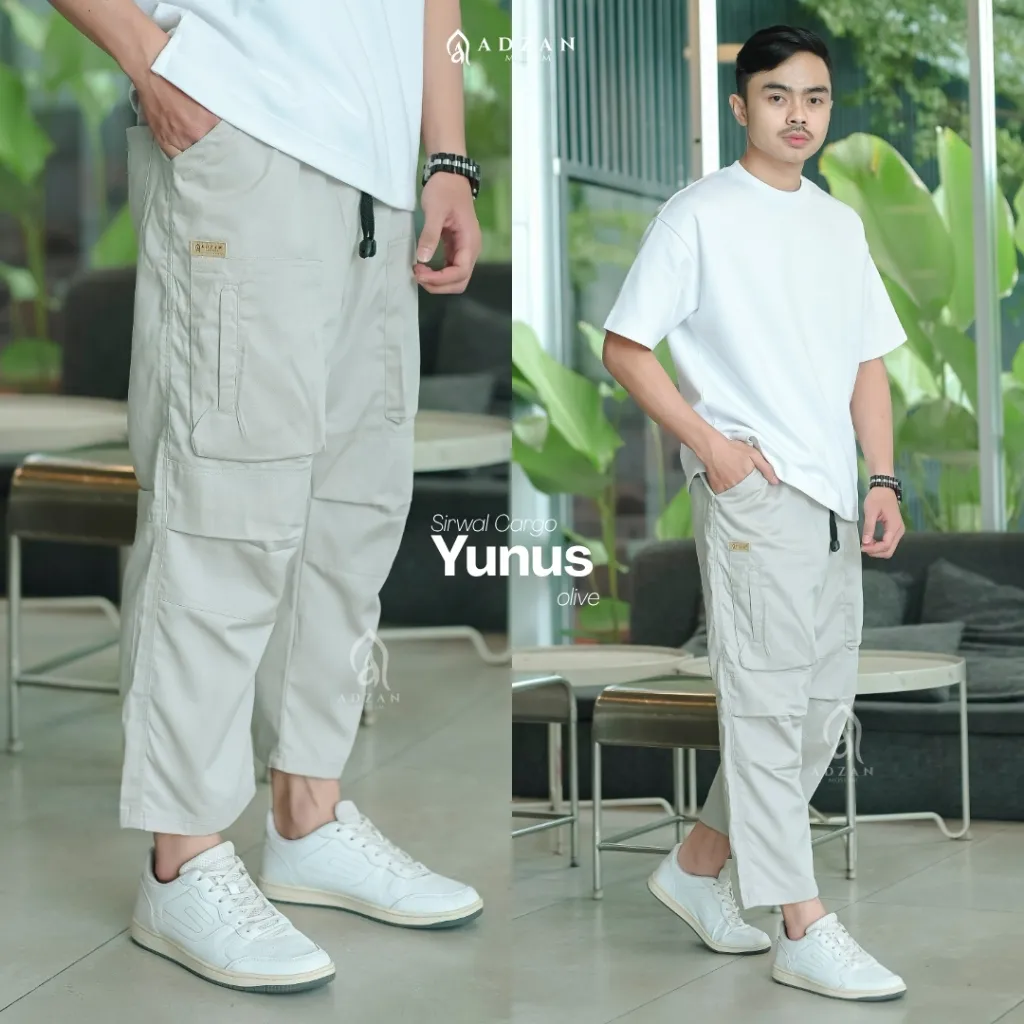 Adzan Moslem - Celana Sirwal Cargo Yunus Olive
