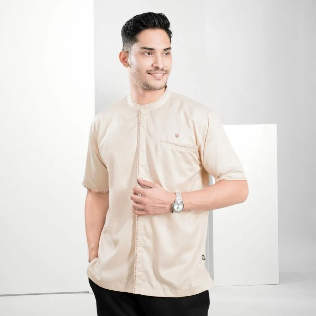 Muslimadani Baju Koko ASHRAF Kemeja Koko Lengan Pendek Ekslusive Pakaian Muslim Pria