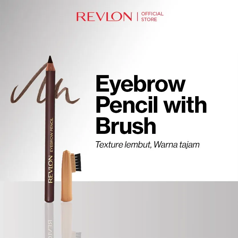 Revlon Eyebrow Pencil with Brush - Dark Brown (pensil alis waterproof dengan hasil natural)