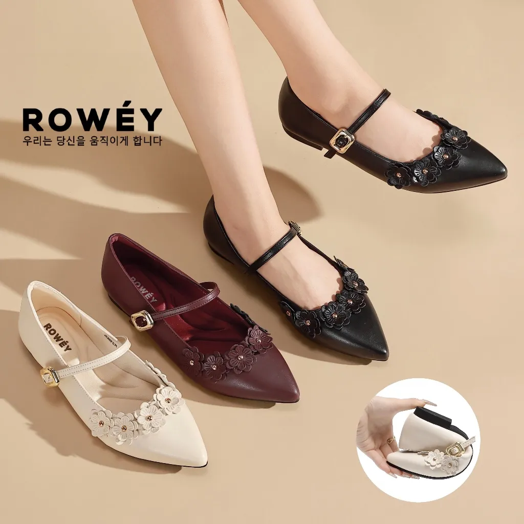 Rowey Sepatu Cewek Flat Shoes Mary Jane Simple Manis Sepatu Cantik Jenifer