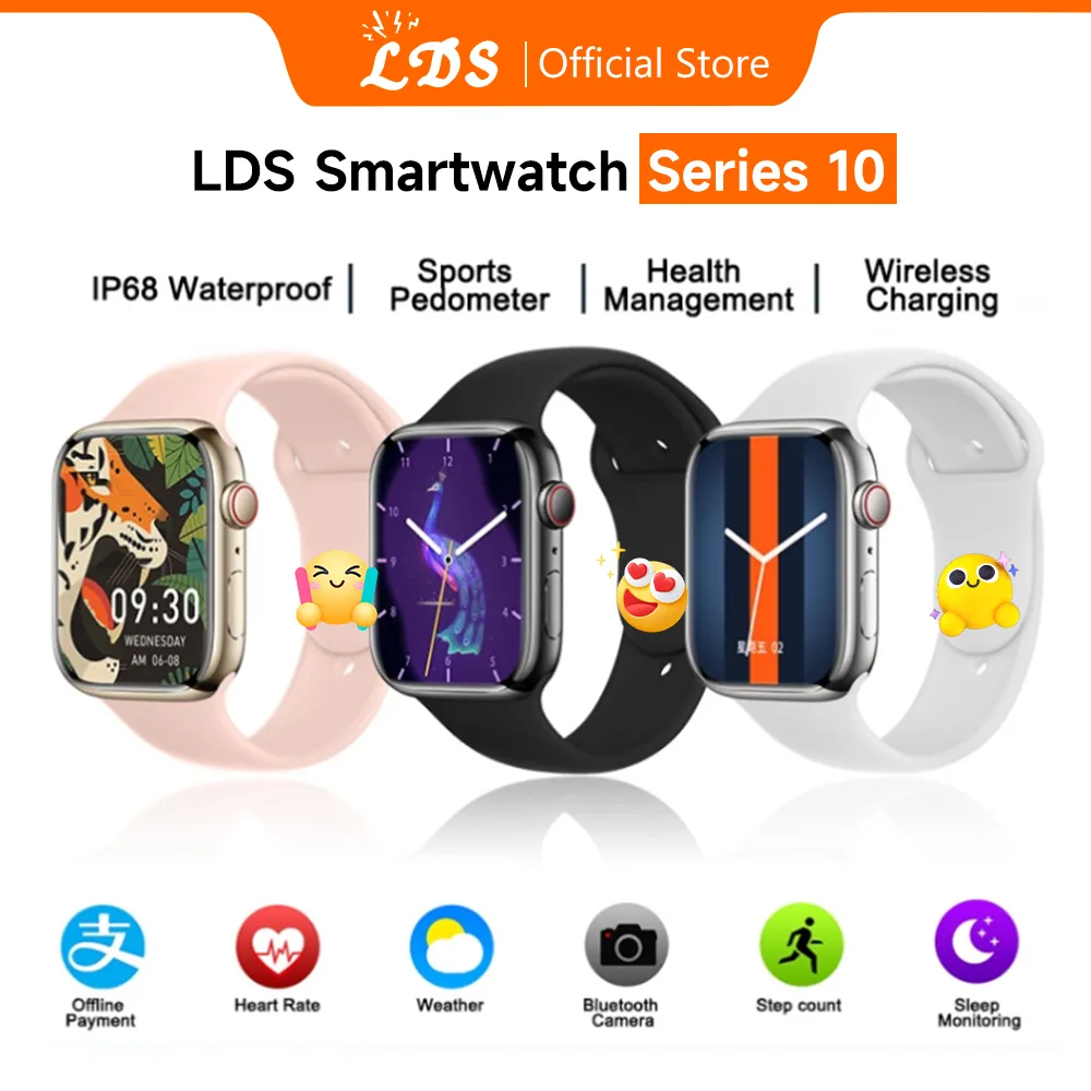LDS Samrtwatch Series 10 Pro Max Original with 1.99" HD AMOLED Display GPS NFC Waterproof Bluetooth Call Smartwatch wanita pria wireless charging Dan Ganti Wallpapper Jam Tangan Smart Watch Jam Tangan Wanita