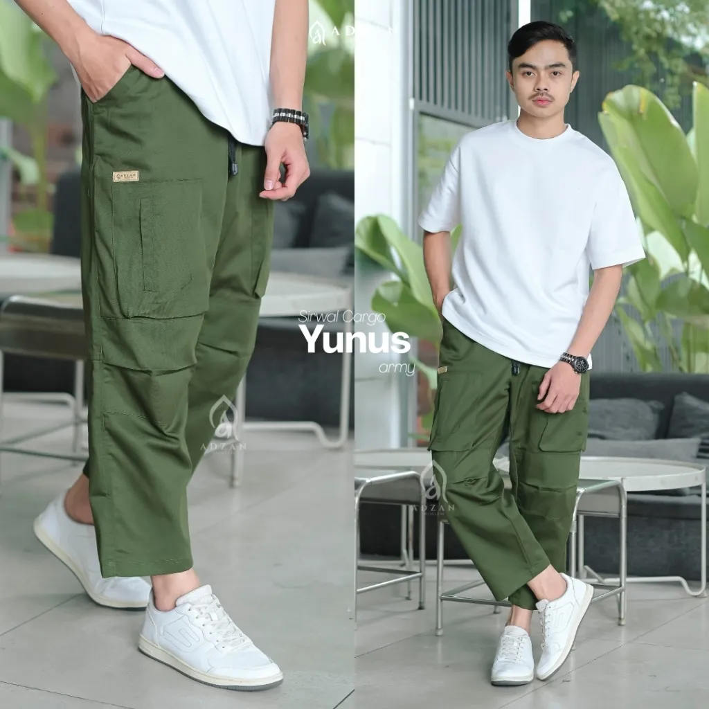 Adzan Moslem - Celana Sirwal Cargo Yunus Army Tua