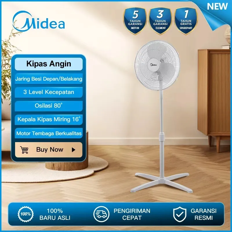 Midea 16inches Kipas Angin ‌berdiri Electric Fan MFS160M0BDW