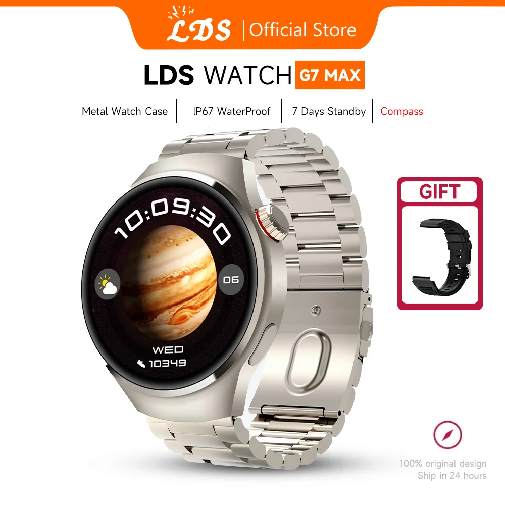 LDS G7 MAX Smart Watch Jam Running Pria Pace Compass 1.57 inch Full Screen Bluetooth Call 100+ Sport Mode Smartwatch Heart Rate Blood Oxygen Waterproof Double Strap