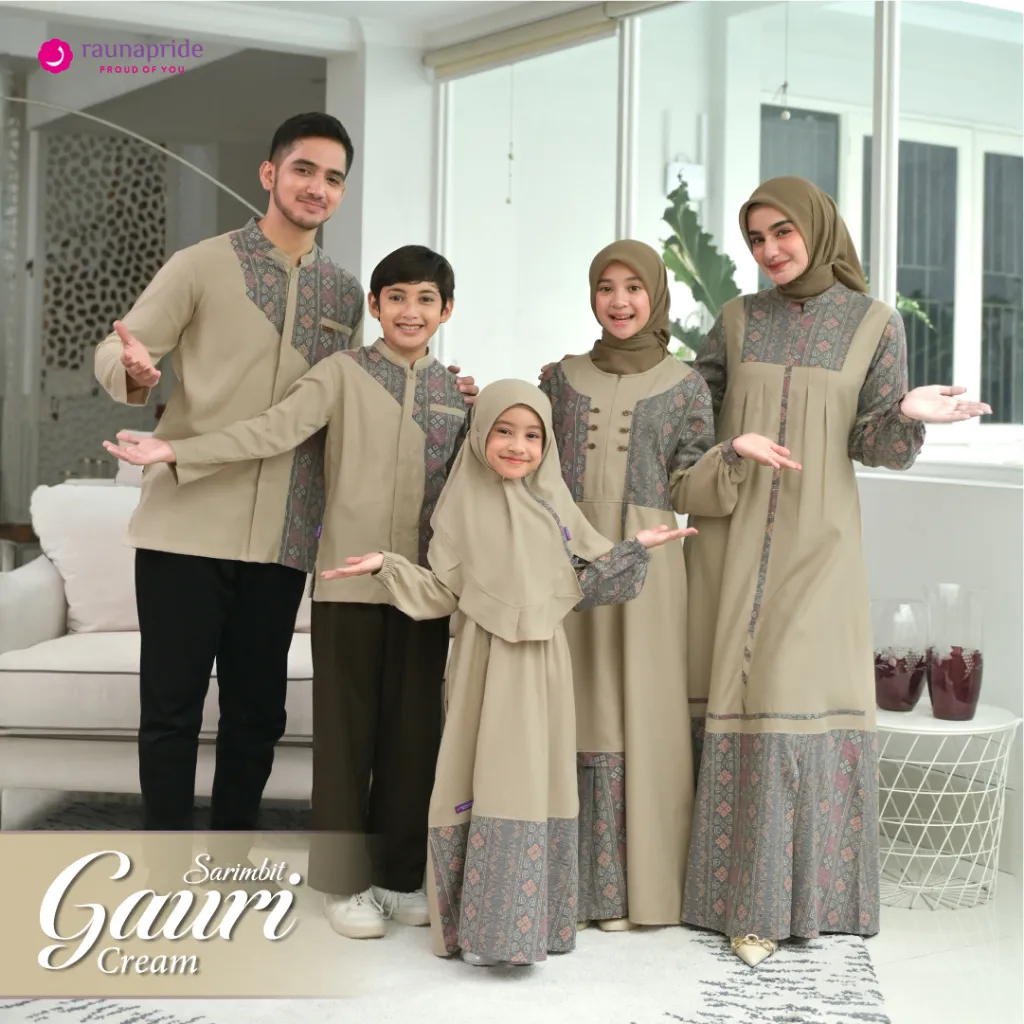 Rauna Pride - Baju Keluarga Muslim - Sarimbit Gauri Cream