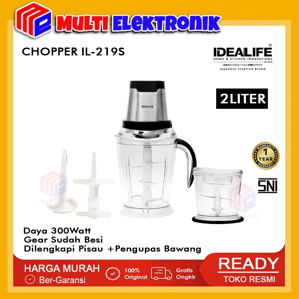 IDEALIFE Chopper Blender IL-219S / Penggiling Penghancur Bahan Makanan Buah Sayur Daging Es Batu