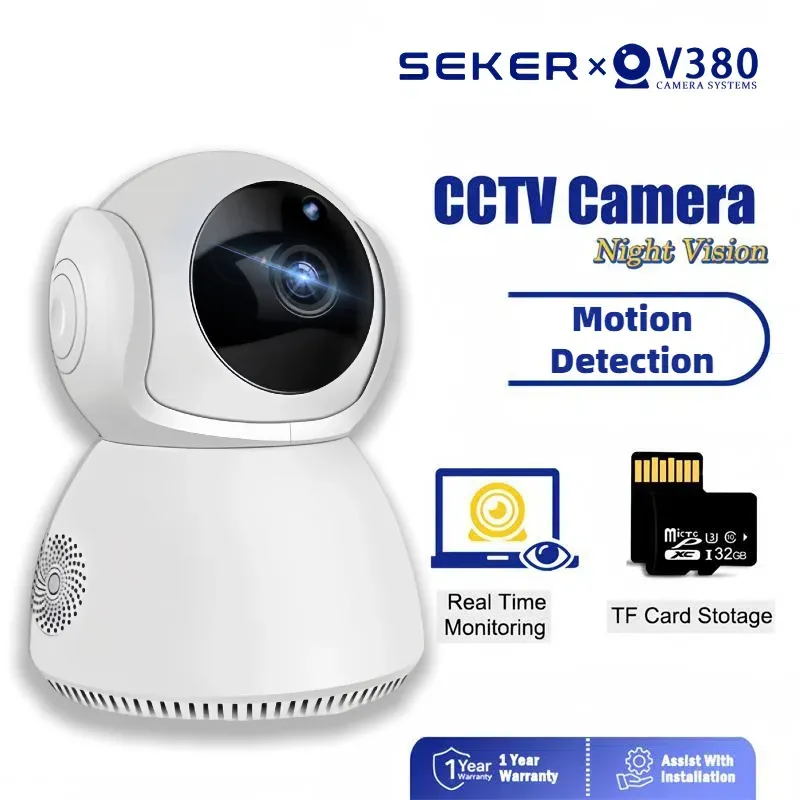 SEKER V380 Pro  360° Motion Detect Two-Way Audio HD 1080P Indoor Probe PTZ View Jarak Jauh Cctv