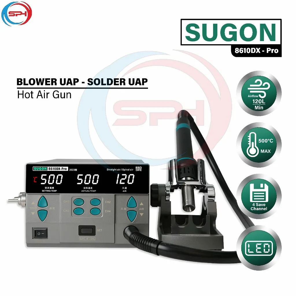 SUGON 8610DX PRO Blower - Solder Uap - Hot Air Gun - Brushless Fan Ori 78142