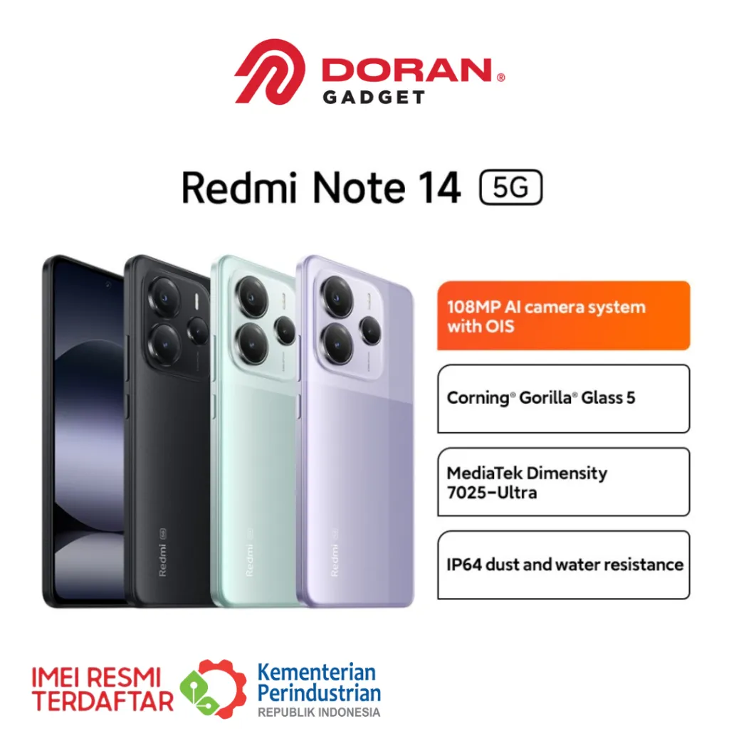 Xiaomi Redmi Note 14 5G 8/256GB 12/512GB RAM 8GB 12GB ROM 256GB 512GB - Garansi Resmi 1 Tahun